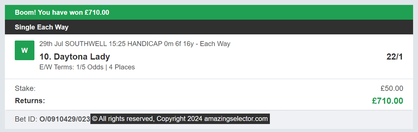 Amazing Selector - Winner 2 - 2024-07-29